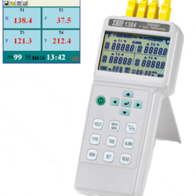 泰仕TES-1384四通道温度计+记录器TE